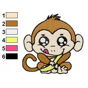 Free Monkey Baby Embroidery Design